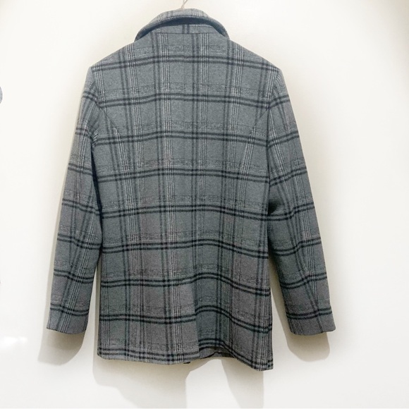 Bardot Wool Blend Plaid Blazer Grey Size Small Oversized - Picture 3 of 12